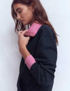 Boden Tops & T-Shirts-Sweat colourblock Rose et bleu marine