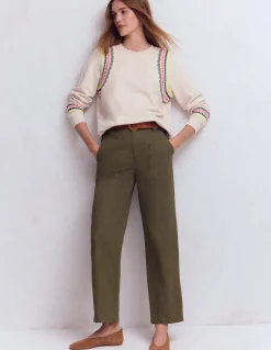 Boden Tops & T-Shirts-Sweat Hannah brodé Broderie avoine chiné