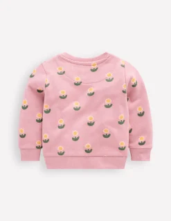 Boden Tops & Bodies-Sweat imprimé Motif Daisy Stamp rose vintage