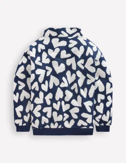 Boden Ensembles Assortis|Sweats-Sweat partiellement zippé Cœurs Bleu Marine