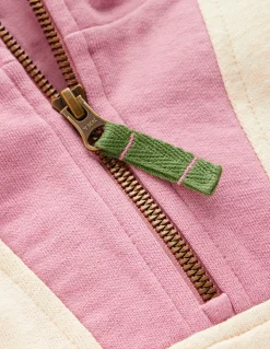 Boden Ensembles Assortis|Sweats-Sweat partiellement zippé Colourblock avoine chiné