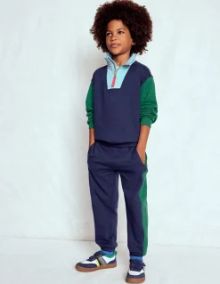 Boden Ensembles Assortis|Sweats-Sweat partiellement zippé Colourblock bleu médiéval