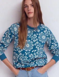 Boden Tops & T-Shirts-Sweat Rosa à imprimé Motif Decorative Blossom