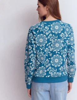 Boden Tops & T-Shirts-Sweat Rosa à imprimé Motif Decorative Blossom