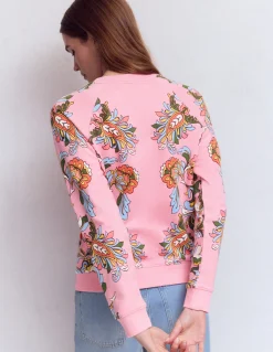 Boden Tops & T-Shirts-Sweat Rosa à imprimé Multi, motif Botanical Flourish