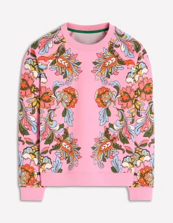 Boden Tops & T-Shirts-Sweat Rosa à imprimé Multi, motif Botanical Flourish