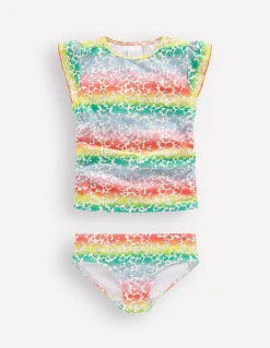 Boden Maillots & Tenues De Plage-Tankini à fronces Lit de fleurs dégradé arc-en-ciel