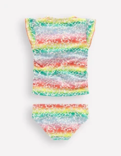 Boden Maillots & Tenues De Plage-Tankini à fronces Lit de fleurs dégradé arc-en-ciel