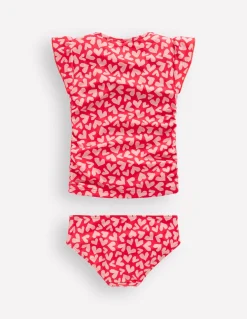 Boden Maillots & Tenues De Plage-Tankini à fronces Motif Collage Hearts rouge rockabilly