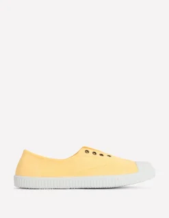 Boden Chaussures Plates|Baskets-Tennis sans lacets en toile Crème au beurre