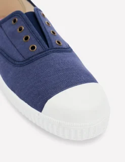 Boden Baskets|Chaussures Plates-Tennis sans lacets en toile Bleu Marine