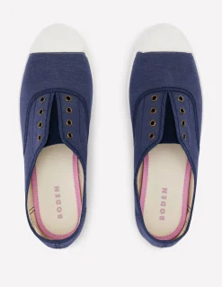 Boden Baskets|Chaussures Plates-Tennis sans lacets en toile Bleu Marine