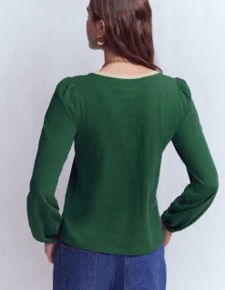 Boden Tops & T-Shirts-Top à col V métallisé Vert trekking