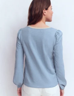 Boden Tops & T-Shirts-Top à col V métallisé Bleu français