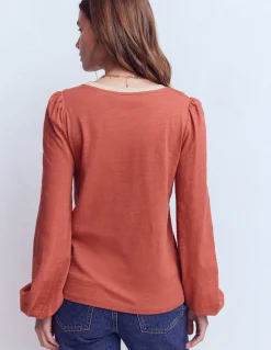 Boden Tops & T-Shirts-Top à col V métallisé Rouge grange