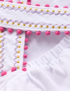 Boden Tops & T-Shirts-Top à dos croisé détail pompons Blanc