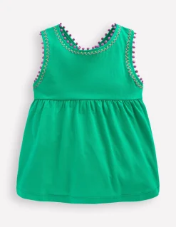 Boden Tops & T-Shirts-Top à dos croisé détail pompons Bleu turquoise