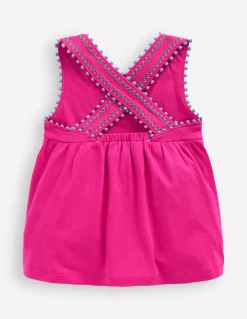 Boden Tops & T-Shirts-Top à dos croisé détail pompons Rose pivoine