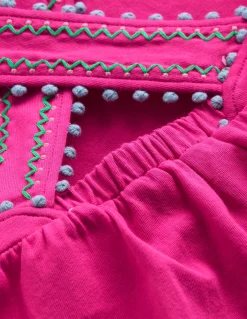 Boden Tops & T-Shirts-Top à dos croisé détail pompons Rose pivoine