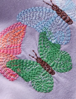 Boden Tops & T-Shirts-Top à manches bouffantes et super surpiqûres Papillons violet