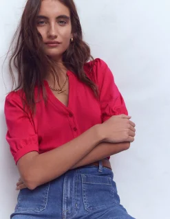 Boden Tops & T-Shirts-Top à manches courtes et col tunisien ouvert Grenade