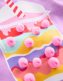 Boden Tops & T-Shirts-Top à manches courtes volantées et logo Milkshake violet