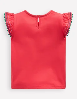 Boden Tops & T-Shirts-Top à manches virevoltantes et détails Marmeladenrot