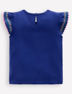 Boden Tops & T-Shirts-Top à manches virevoltantes et détails Bleu tribord