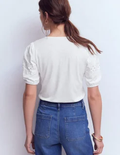 Boden Tops & T-Shirts-Top Ada à broderie anglaise Blanc