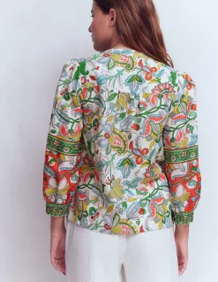 Boden Chemises & Blouses|Tops & T-Shirts-Top Alicia en lin Multi, motif Botanical Trail