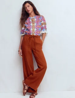 Boden Chemises & Blouses|Tops & T-Shirts-Top Alicia en lin Multi, motif Ornamental Garden