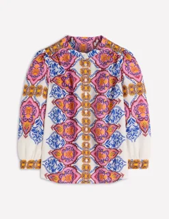 Boden Chemises & Blouses|Tops & T-Shirts-Top Alicia en lin Multi, motif Ornamental Garden