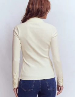 Boden Tenues De Travail|Tops & T-Shirts-Top boutonné à col Ivoire