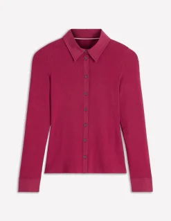 Boden Tenues De Travail|Tops & T-Shirts-Top boutonné à col Rouge rumba