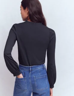 Boden Tenues De Travail|Tops & T-Shirts-Top boutonné ultra-doux à smocks Bleu marine