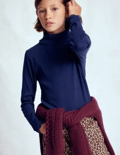 Boden Tops & T-Shirts-Top côtelé à col roulé Bleu marine universitaire