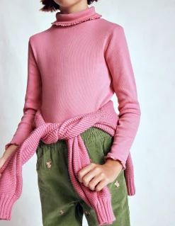 Boden Tops & T-Shirts-Top côtelé à col roulé Brume rose