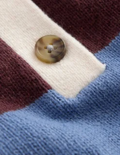 Boden Pulls & Gilets-Top de rugby en maille Rayé bleu et marron