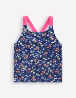 Boden Maillots & Tenues De Plage-Top de tankini croisé dans le dos Motif Meadow Floral bleu saphir