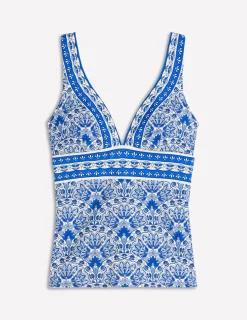 Boden Bikinis|Maillots De Bain-Top de tankini Porto Bleu, motif Elaborate Terrace