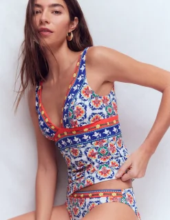 Boden Bikinis|Maillots De Bain-Top de tankini Porto Multi, motif Ornamental Treillis