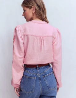 Boden Chemises & Blouses|Tops & T-Shirts-Top double-étoffe Rhea à détails Broderie orchidée fumée