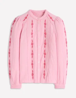 Boden Chemises & Blouses|Tops & T-Shirts-Top double-étoffe Rhea à détails Broderie orchidée fumée