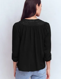 Boden Tops & T-Shirts-Top Edi à détails dentelle Noir