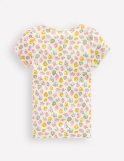 Boden Tops & T-Shirts-Top en pointelle à manches courtes Motif Spaced Rosa ivoire