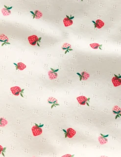 Boden Tops & T-Shirts-Top en pointelle à manches courtes Fraise ivoire