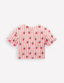 Boden Tops & T-Shirts|Ensembles Assortis-Top en éponge à emmanchures basses Rayé fraise blush