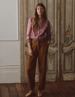 Boden Chemises & Blouses|Tops & T-Shirts-Top Esme à smocks et volants Rose, motif Dainty Blooms