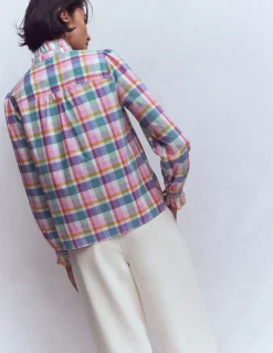 Boden Chemises & Blouses|Tops & T-Shirts-Top Esme à smocks et volants Carreaux multi