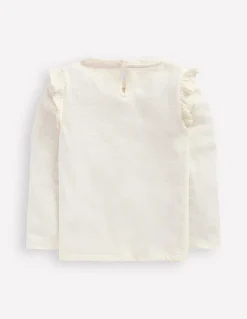 Boden Tops & T-Shirts-Top flammé à manches volantées Ivoire doux